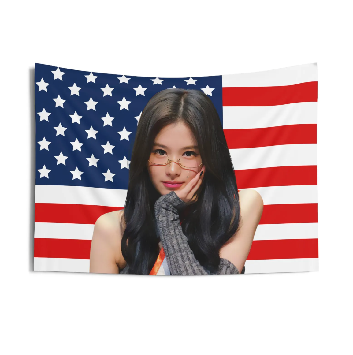 Twice Sana American Flag Tapestry