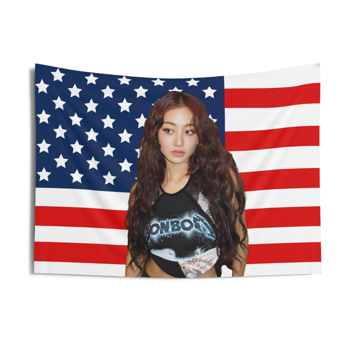 Twice Jihyo American Flag Tapestry