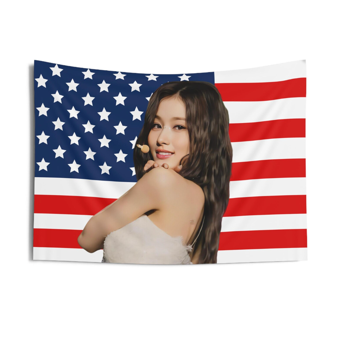 Twice Sana American Flag Tapestry