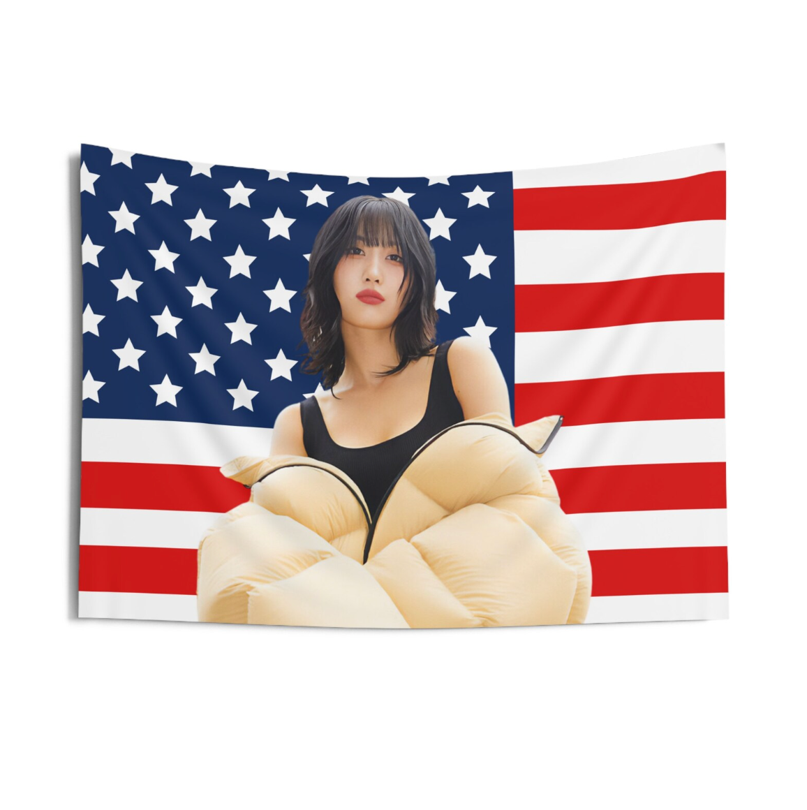 Twice Momo American Flag Tapestry