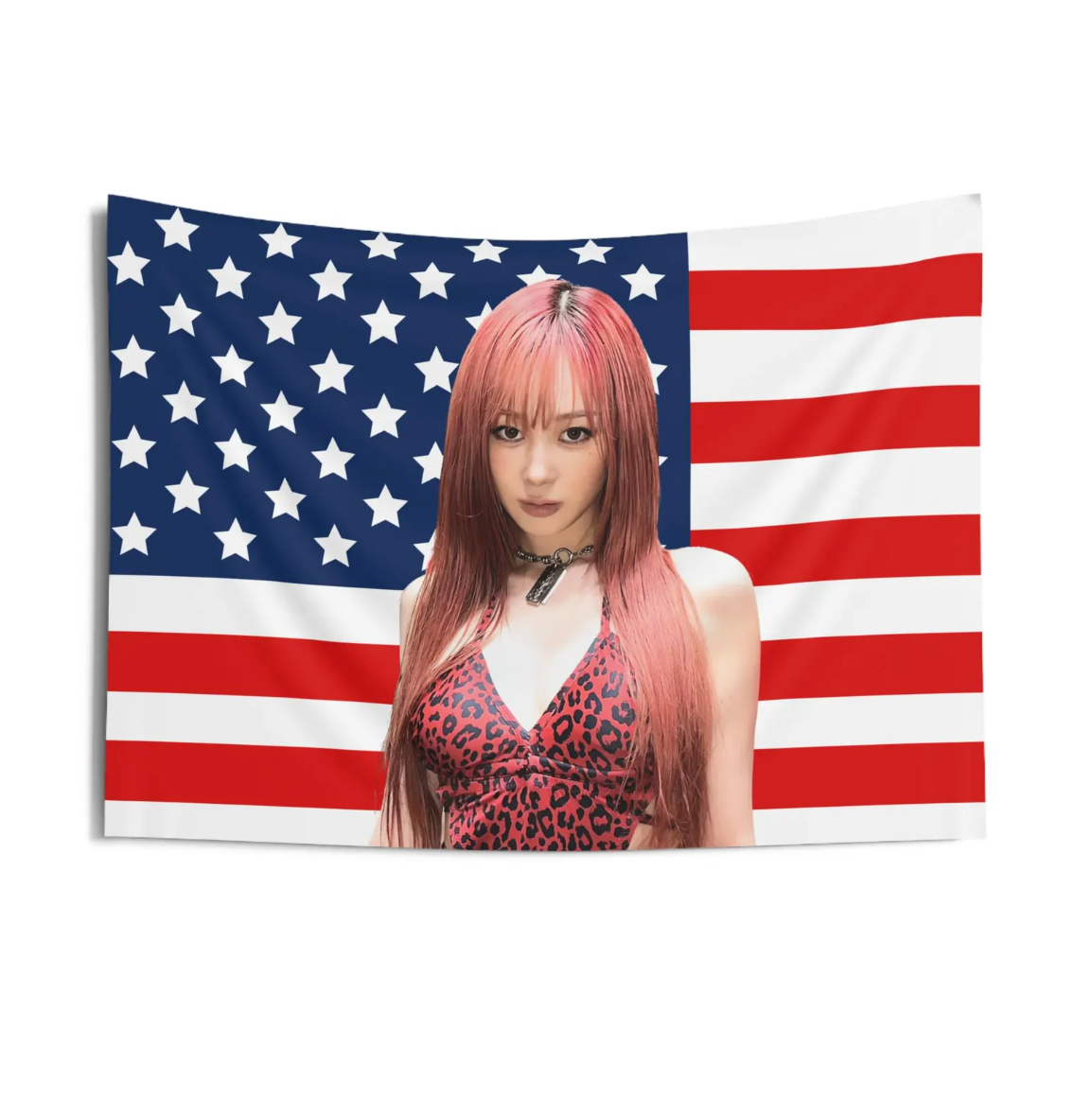 Aespa Giselle American Flag Tapestry