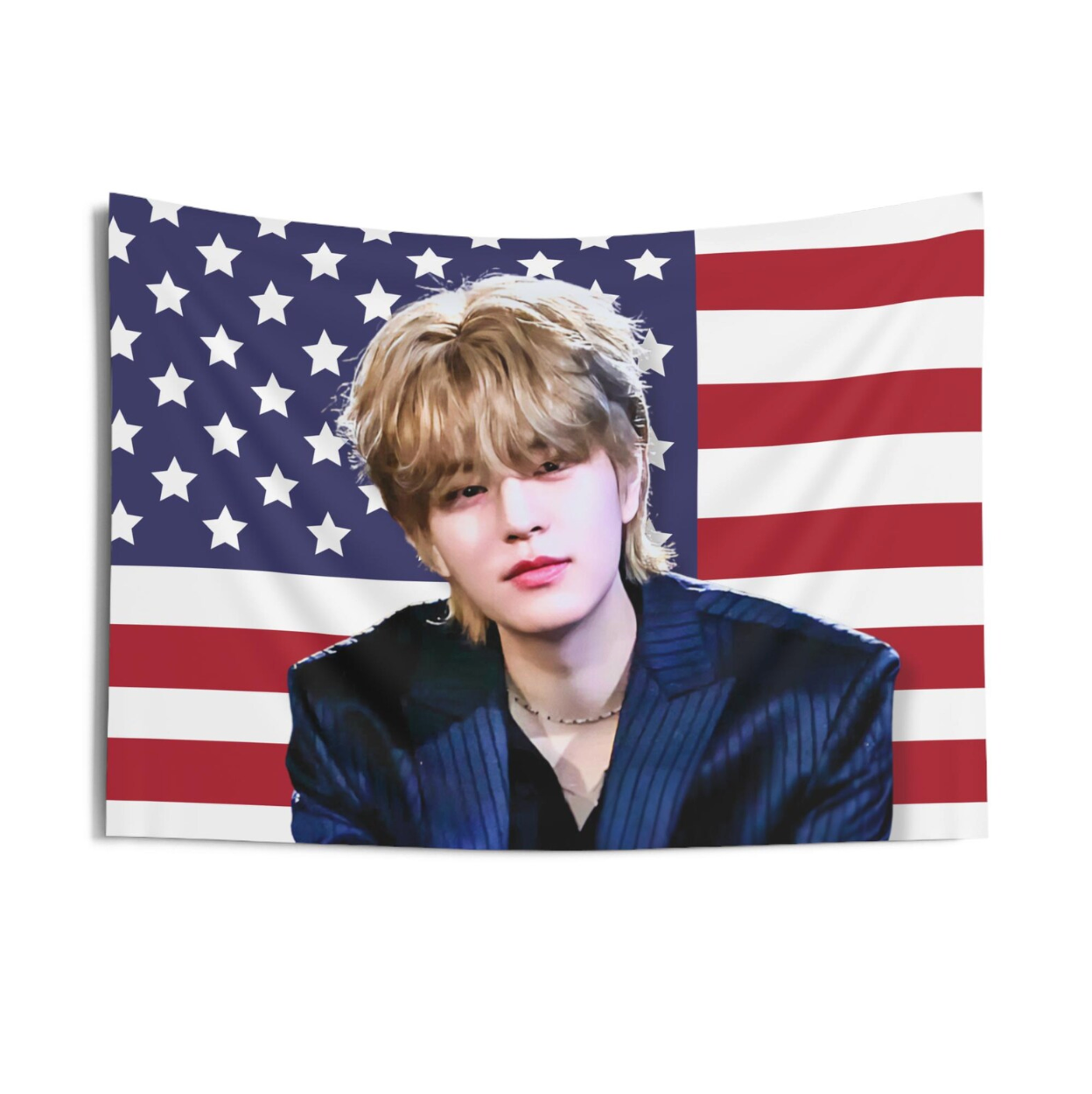 Stray Kids Seungmin American Flag Tapestry