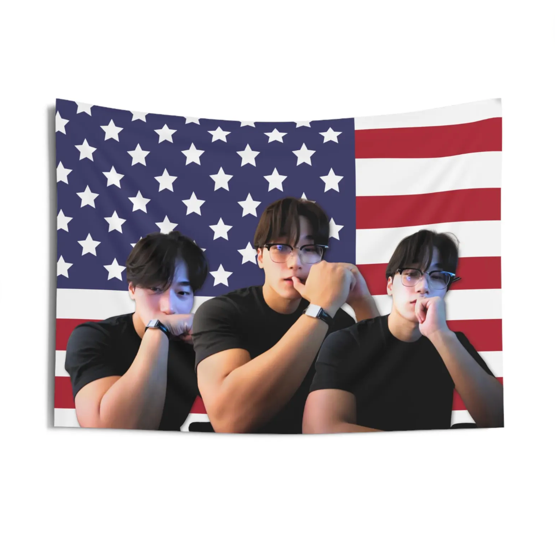 Ateez San American Flag Tapestry