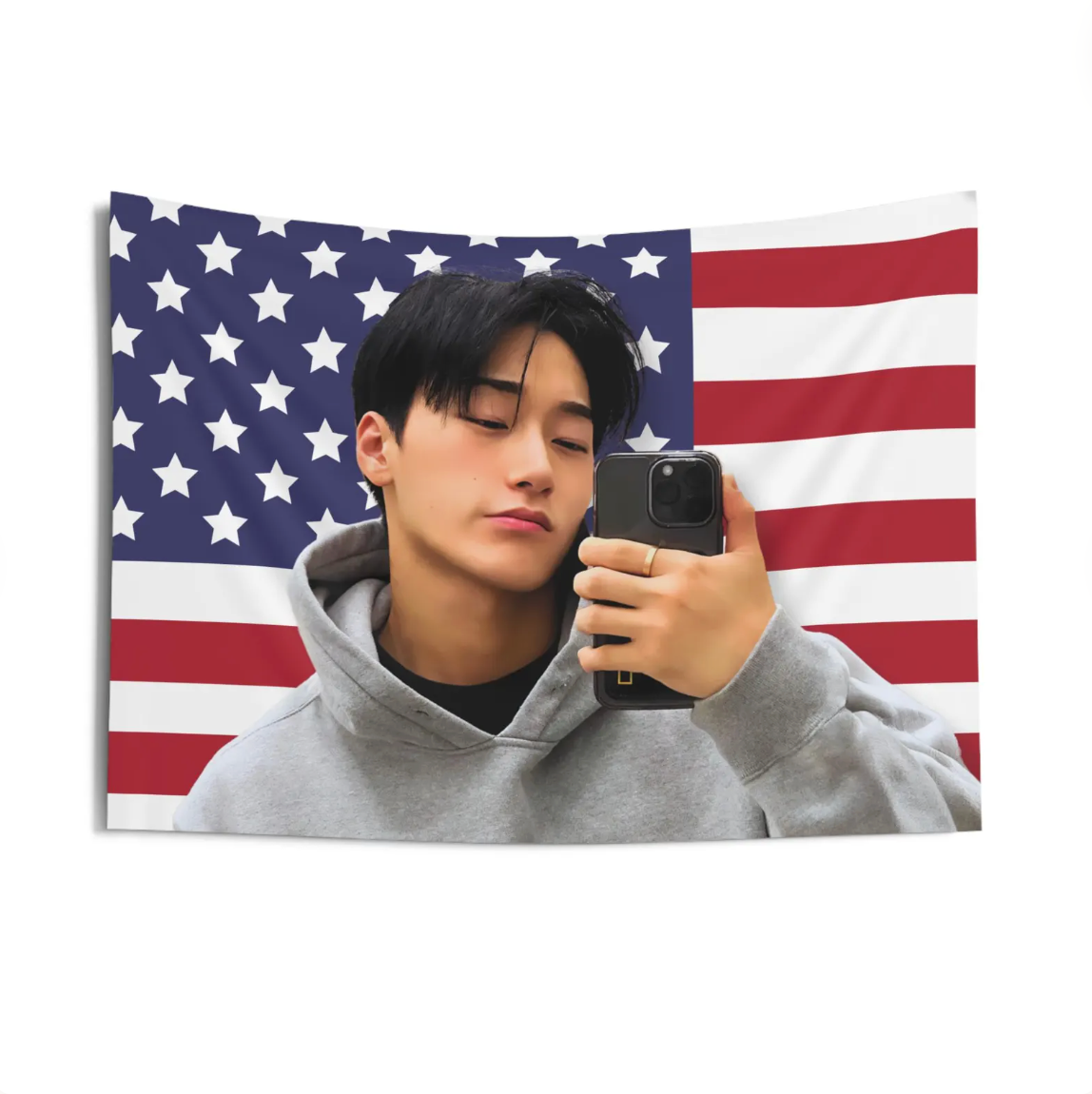Ateez San American Flag Tapestry