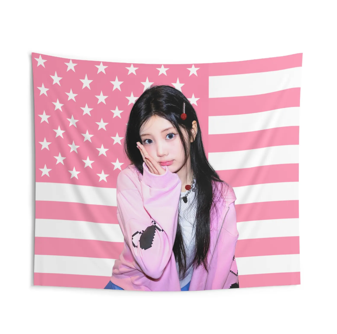 Wonhee Pink American Flag Tapestry