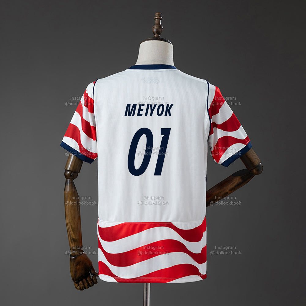 KATSEYE US Soccer Jersey // White and Red