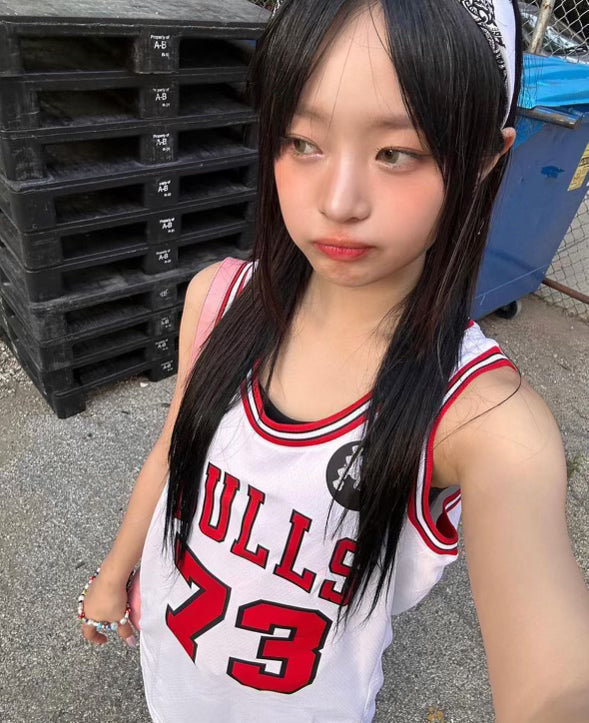 New Jeans Basketball Jersey // Red and Black