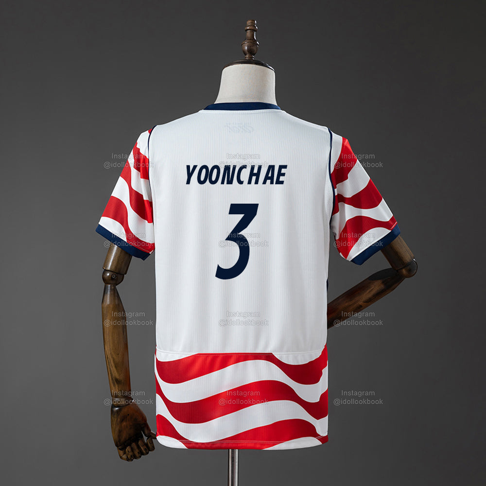 KATSEYE US Soccer Jersey // White and Red