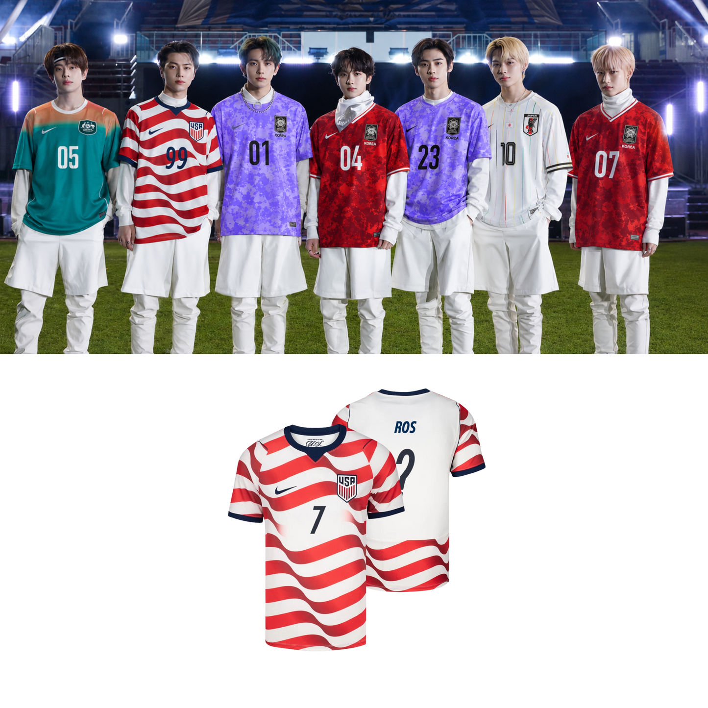 Enhypen US Soccer Jersey // Red and White