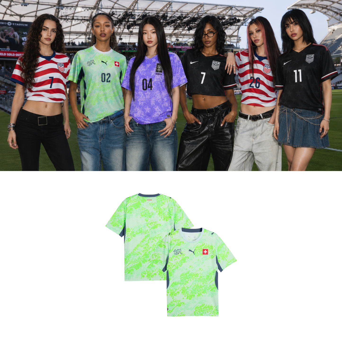KATSEYE Switzerland Soccer Jersey // Green