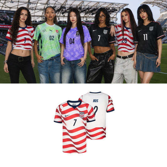 KATSEYE US Soccer Jersey // White and Red