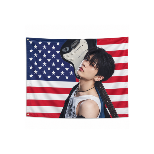 Enhypen Jay American Flag Tapestry
