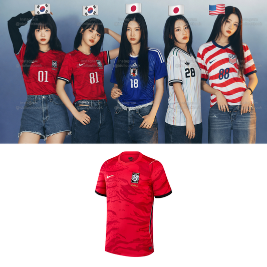 Le Sserafim Korea Soccer Jersey // Red