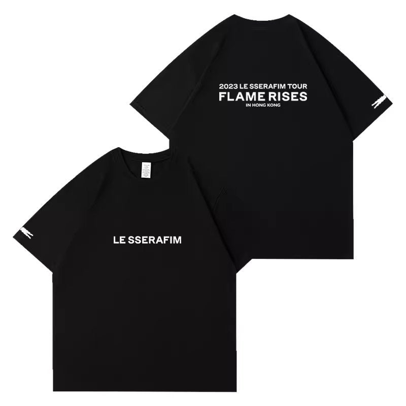 Le Sserafim Flame Rises Hong Kong Tour Cropped T-Shirt