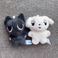 Aespa Winter White Dog Black Cat Plushie Keychain