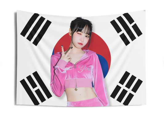 Le Sserafim Chaewon South Korea Flag Tapestry