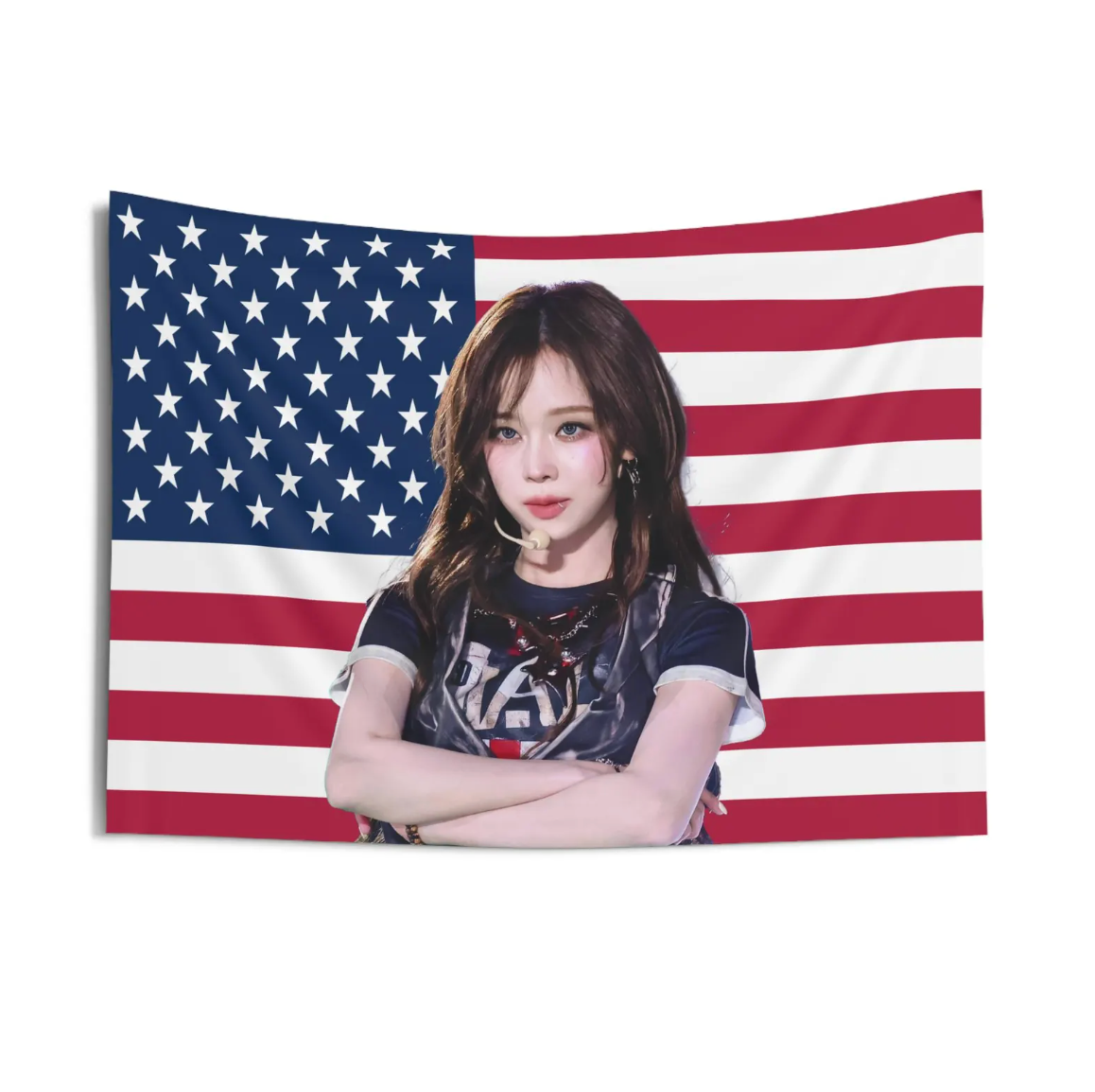 Aespa Winter American Flag Tapestry
