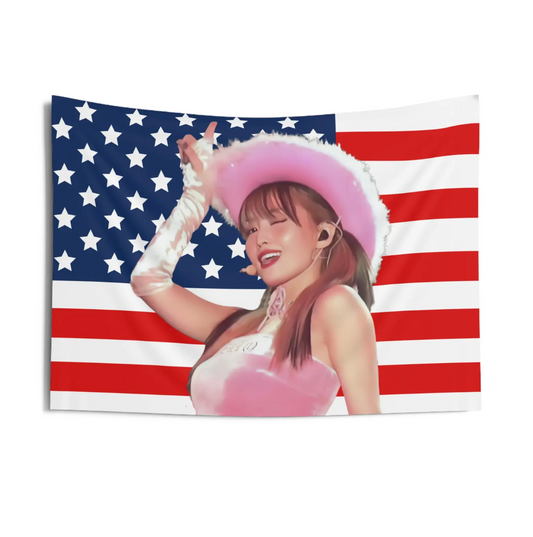 Twice Momo American Flag Tapestry