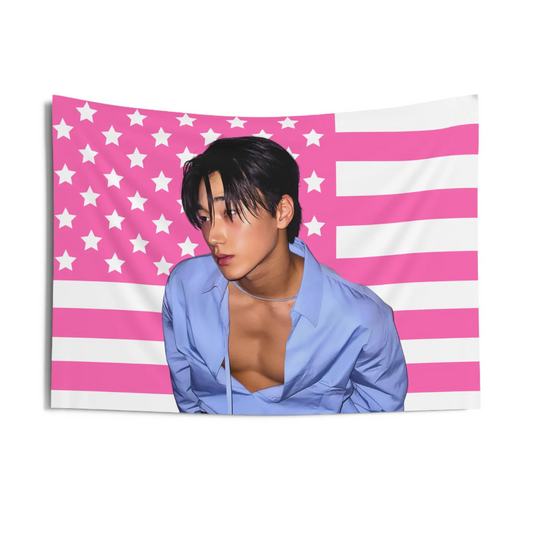 Ateez San American Flag Tapestry