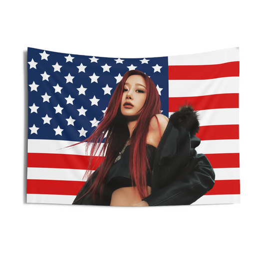 Aespa Giselle American Flag Tapestry