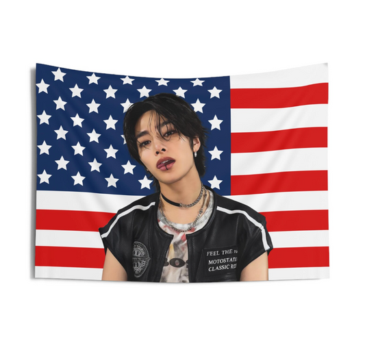 Stray Kids IN American Flag Tapestry
