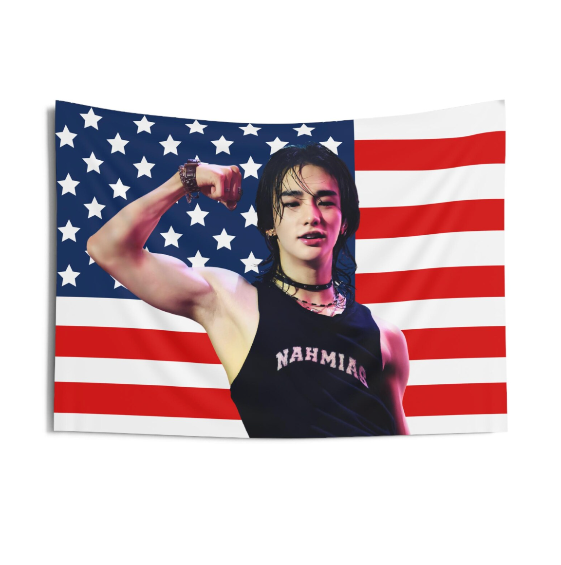 Stray Kids Hyunjin American Flag Tapestry