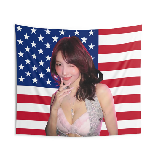 Twice Momo American Flag Tapestry