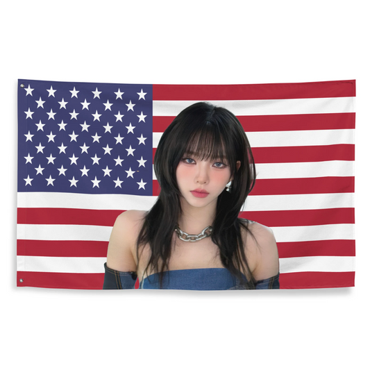 Aespa Karina American Flag Tapestry