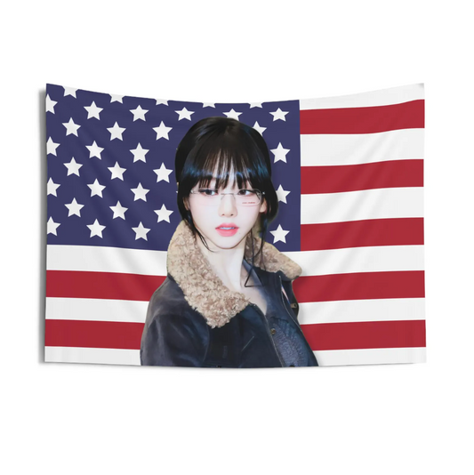 Aespa Karina American Flag Tapestry