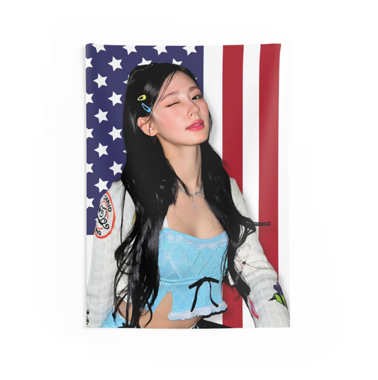 I-DLE Miyeon American Flag Tapestry