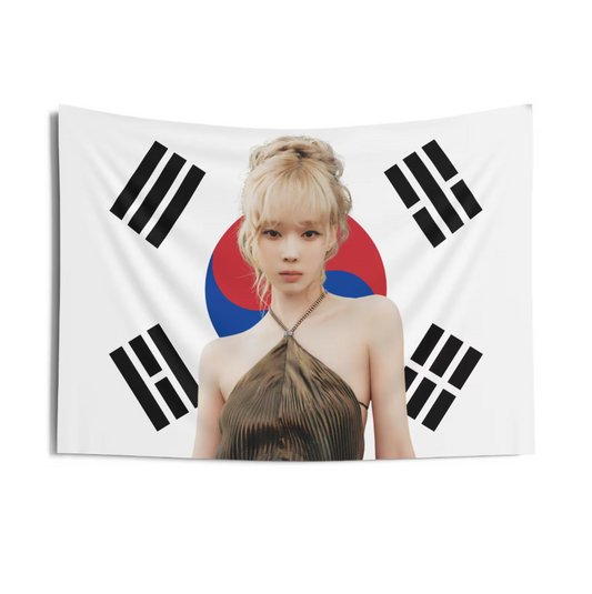 Aespa Winter South Korea Flag Tapestry
