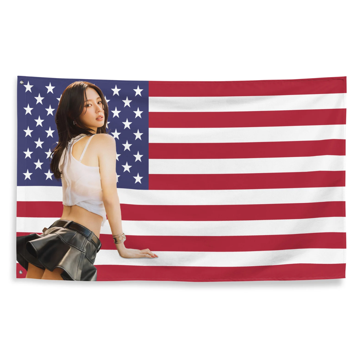 I-DLE Miyeon American Flag Tapestry