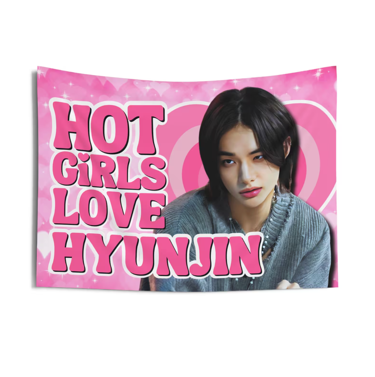 Stray Kids Hot Girls Love Hyunjin Flag Tapestry