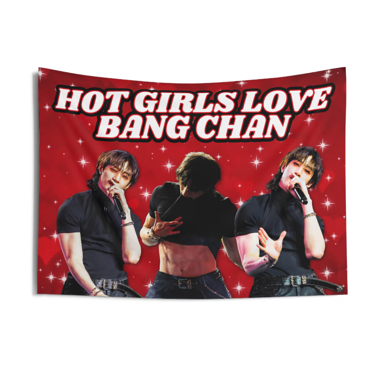 Stray Kids Hot Girls Love Bangchan Flag Tapestry