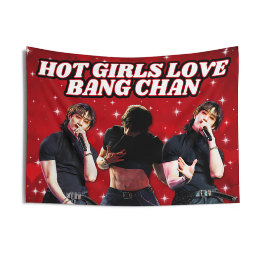 Stray Kids Hot Girls Love Bangchan Flag Tapestry