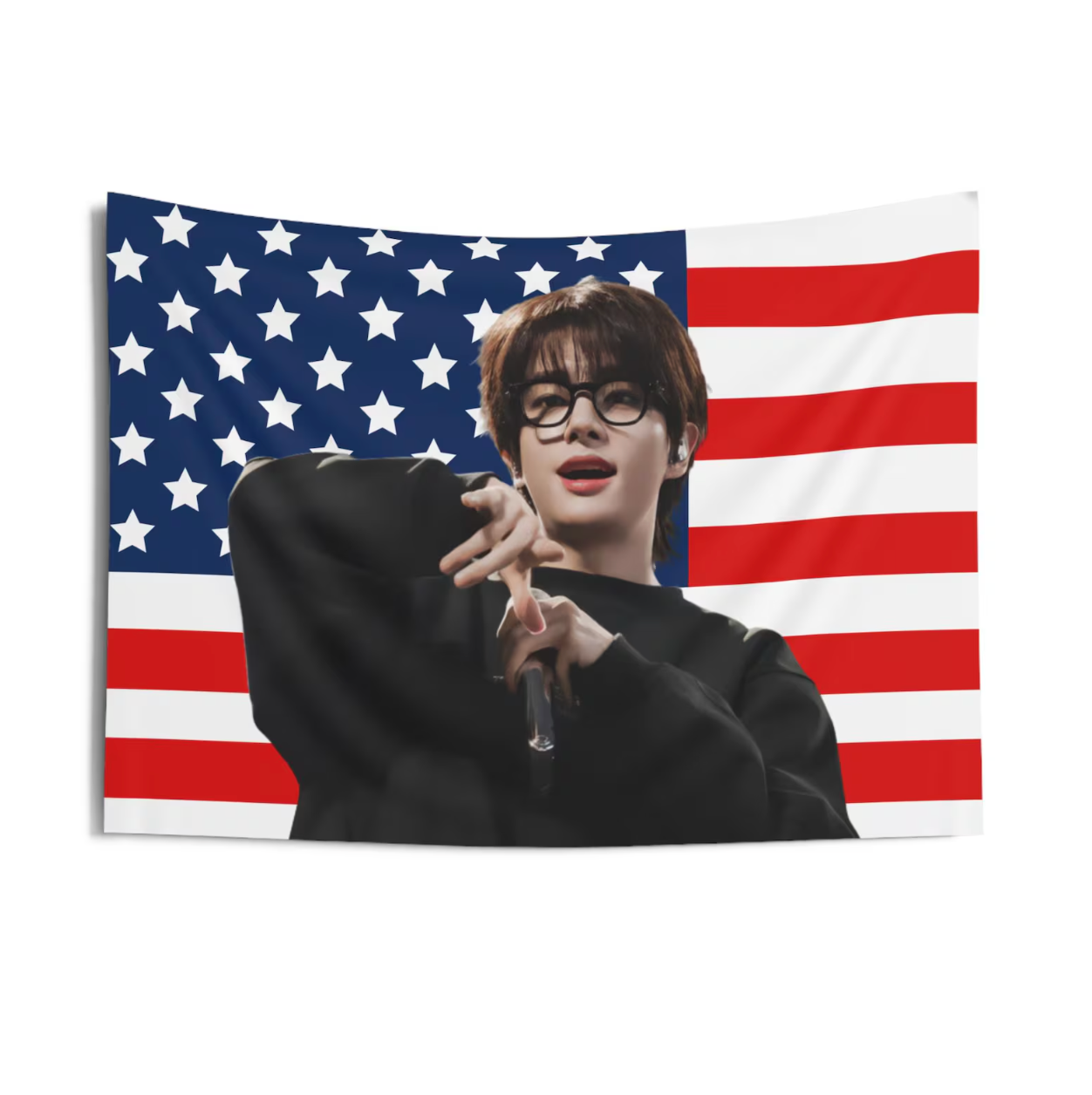 Enhypen Jake American Flag Tapestry