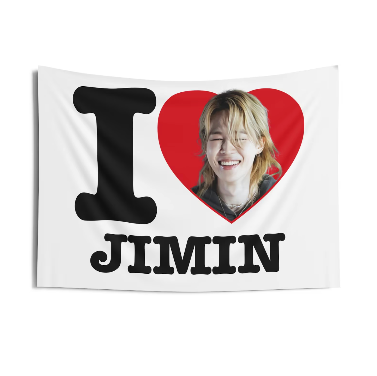 I Love Jimin Flag Tapestry
