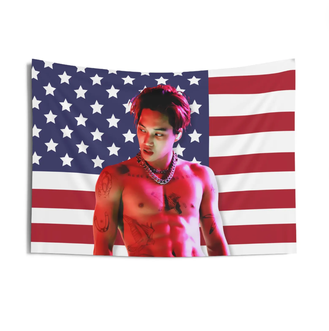 EXO Kai American Flag Tapestry