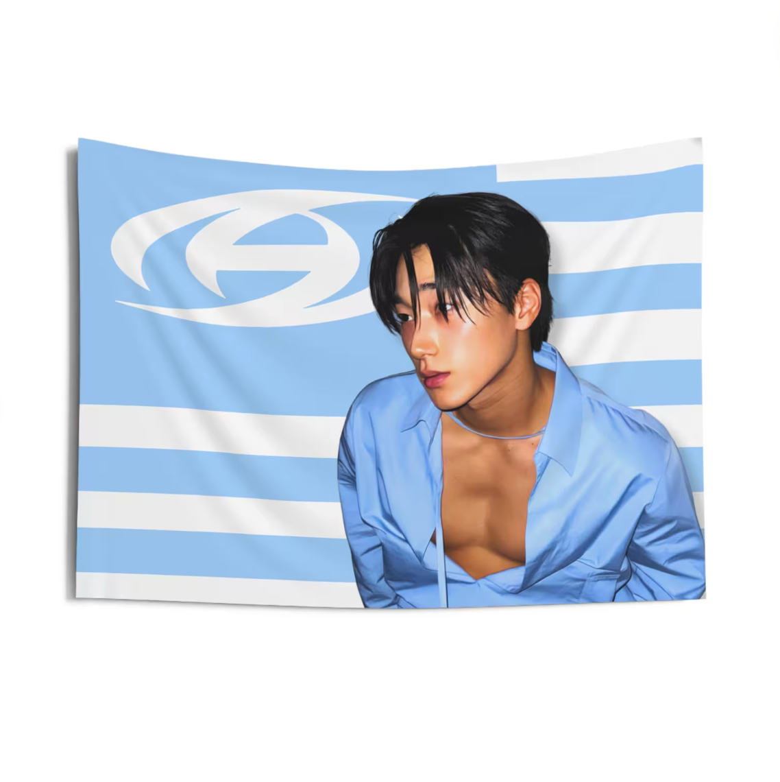 Ateez San Blue Flag Tapestry