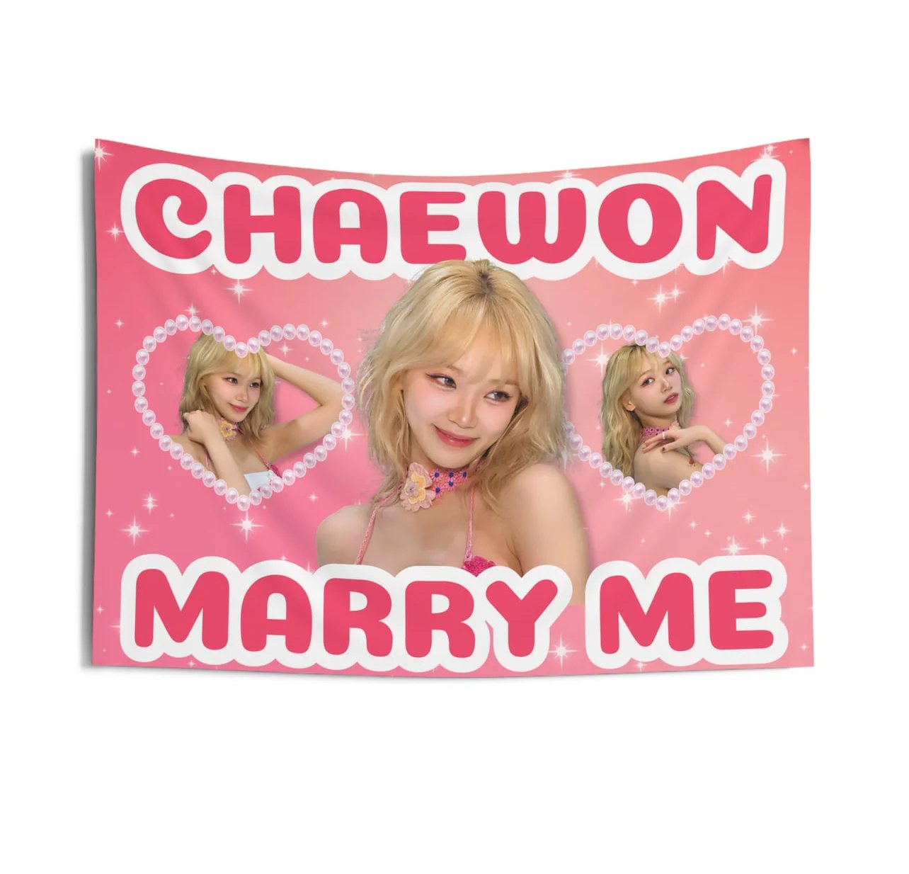 Le Sserafim Chaewon Marry Me Flag Tapestry